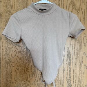 Forever 21 Beige Ribbed Crop Top